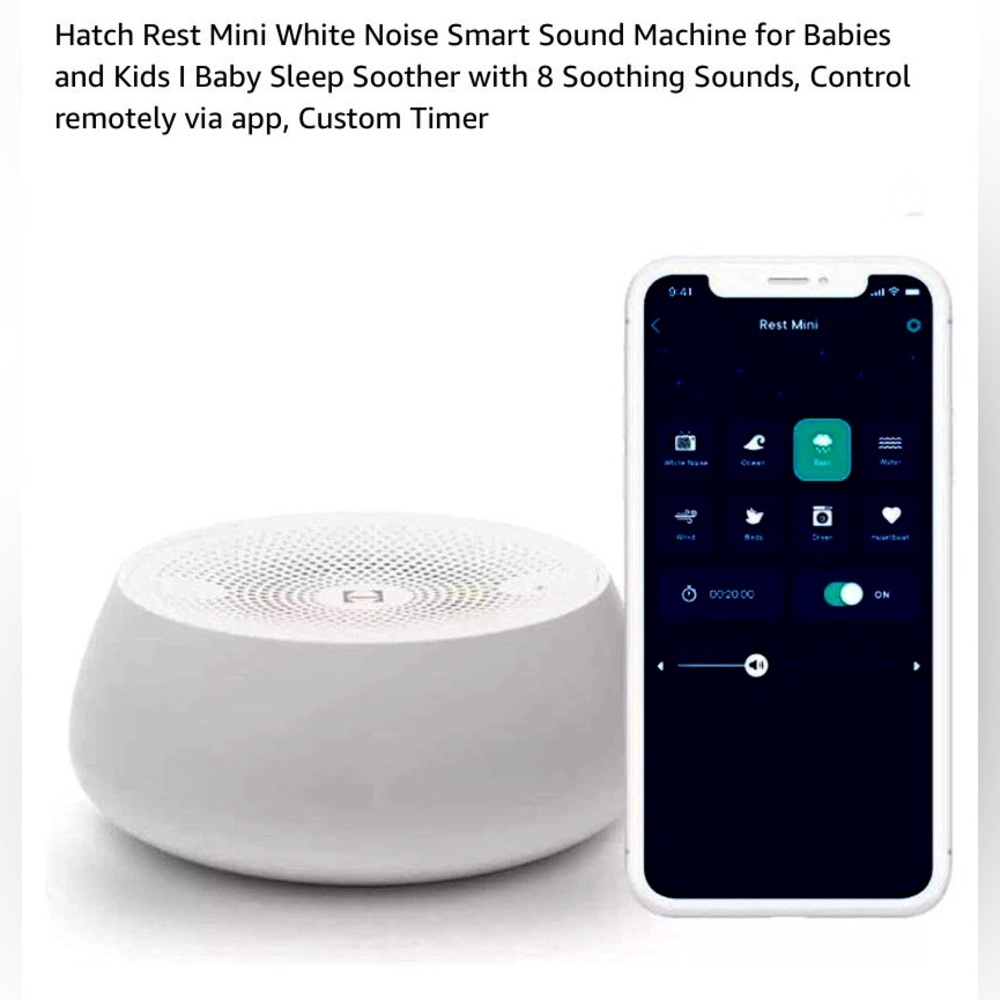 Hatch Mini Sound Machine Night Light Alarm White Noise